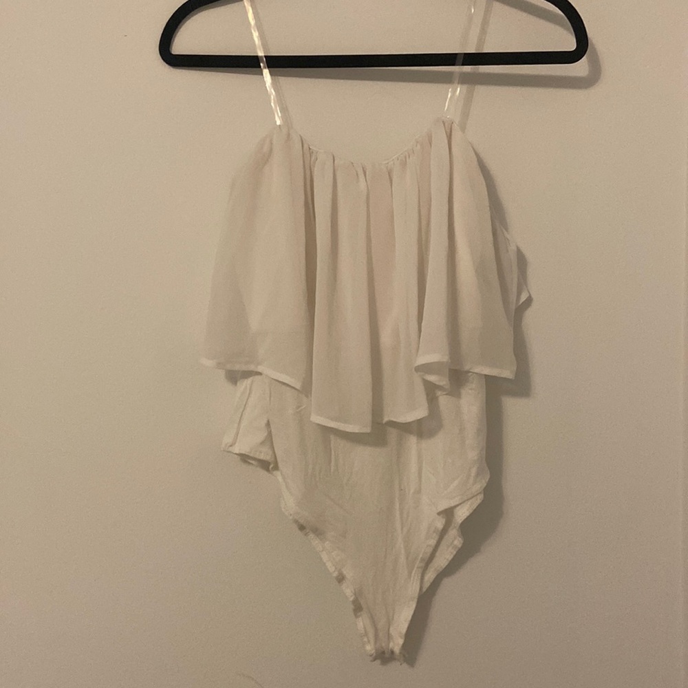 White strapless body suit from Charlotte Russe